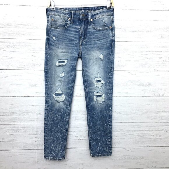 American Eagle Men's Jeans Next Level Airflex Skinny Distressed Light Wash 28x28 - Picture 11 of 13